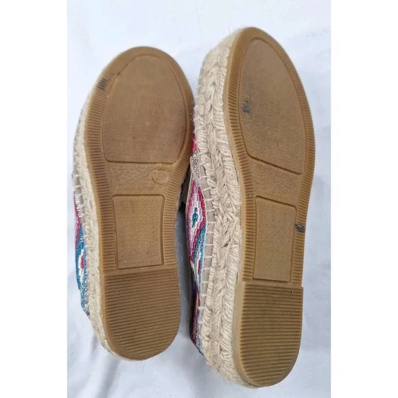 Johnny Was Floral Embroidered Platform Espadrilles‎ Shoes Size EU 39 US 8.5 - Picture 6 of 7